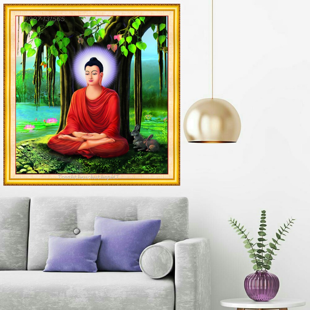 Tranh thêu chữ thập Phật Tổ LV3033 - tự thêu