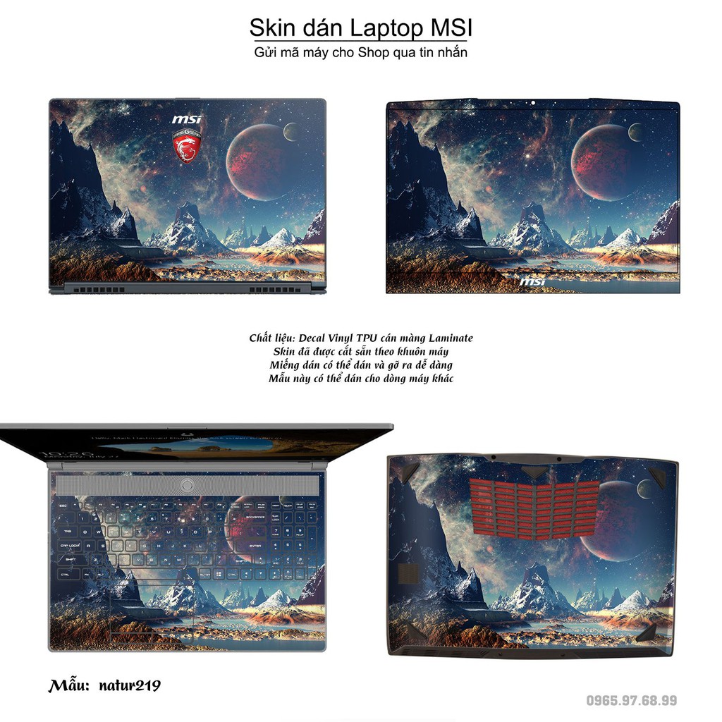 Skin dán Laptop MSI in hình thiên nhiên nhiều mẫu 8 (inbox mã máy cho Shop)