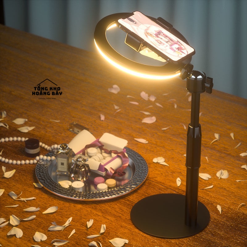 Đèn Led livestream hỗ trợ ánh sáng chụp ảnh review sản phẩm, trang điểm có 3 chế độ sáng, 2 kích thước