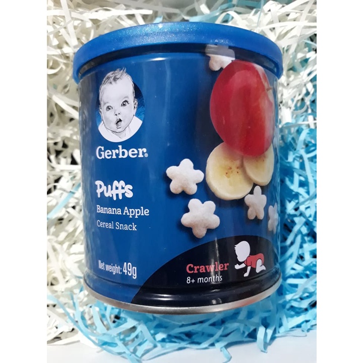 combo 2 hộp Bánh ăn dặm Gerber hình sao vị Chuối Táo 49g cho bé 8M+