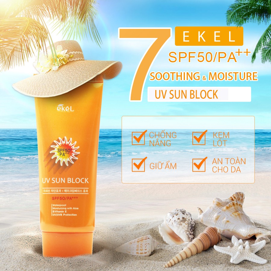 Kem chống nắng UV 50+++ Ekel UV sun block 50+++