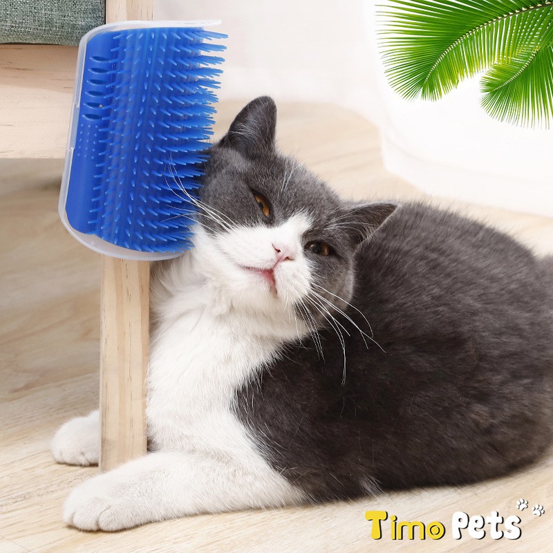 Bàn chải gắn tường tự chải lông cho mèo - Giúp mèo thư giãn