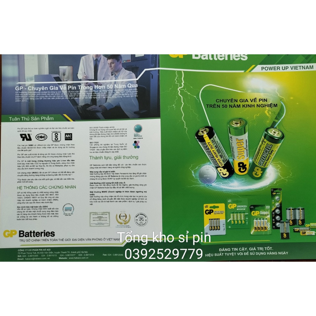 40 Viên pin AA Pin tiểu chính hãng GP supercell chất lượng cao