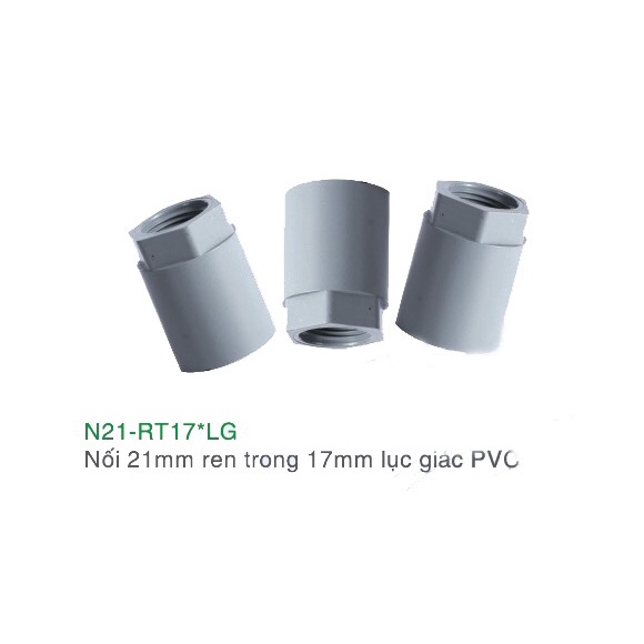Bộ 10 Nối Ren trong 17mm Ra Ống PVC 21mm hình lục giác - GIÁ RẺ