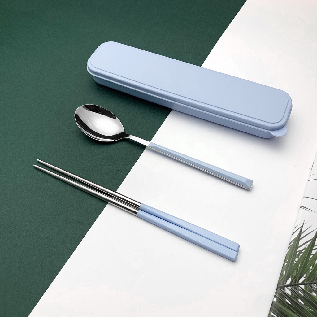 Bộ muỗng đũa nĩa INOX cao cấp tiện dụng cho văn phong, trường học , du lịch.... ( KÈM HỘP )