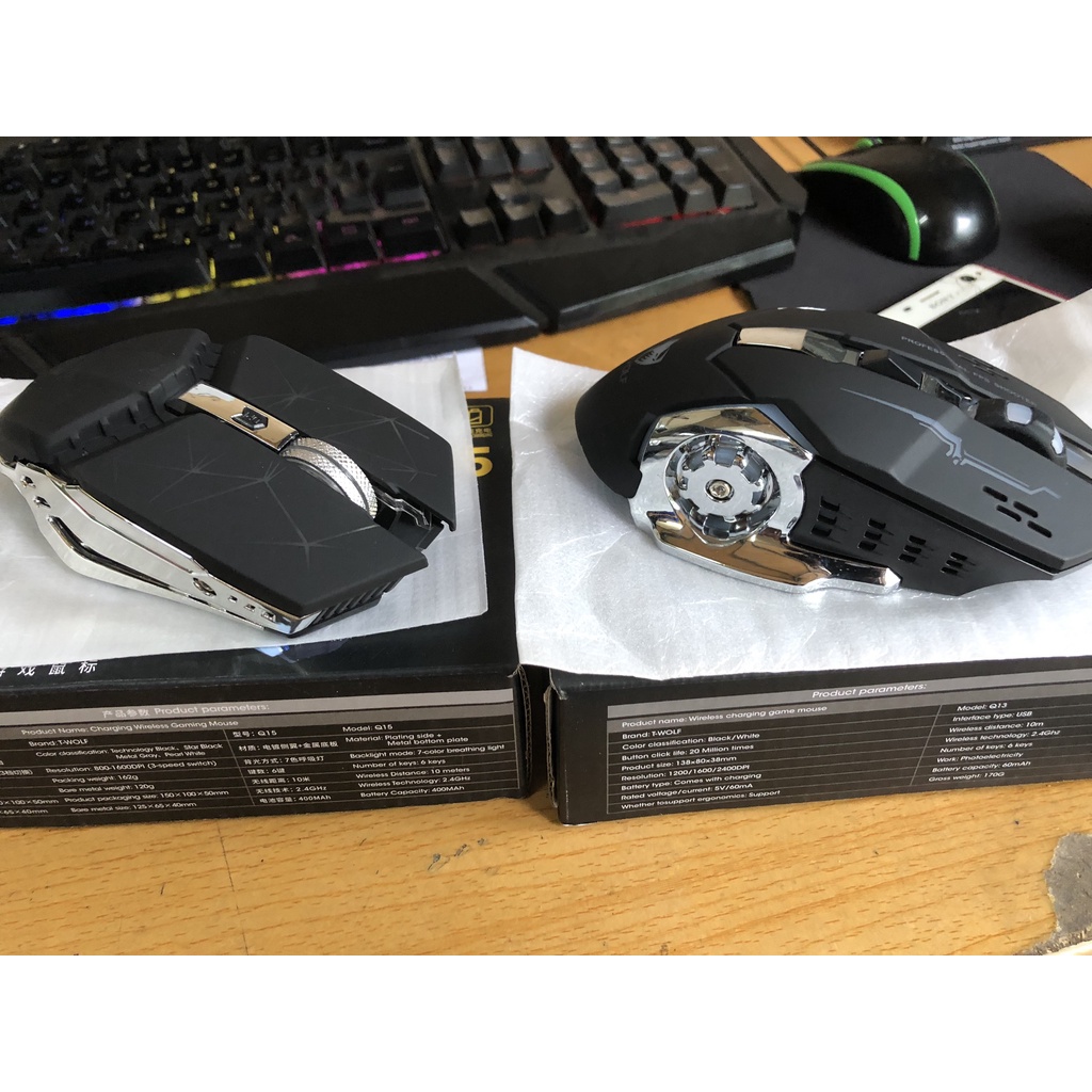 Combo Chuột gaming Không dây T-Wolf Q13,T-Wolf Q15