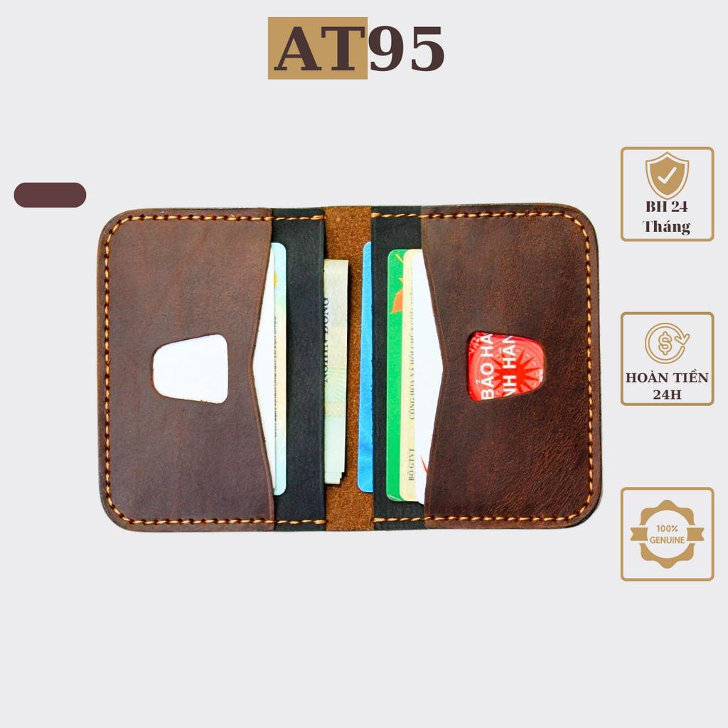 Ví đựng thẻ card holder da bò thật hàng thủ công thương hiệu W -mã 01