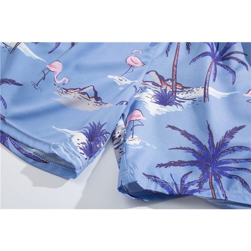 Áo Sơ Mi Dây Rút In Họa Tiết Cây Dừa Phong Cách Hawaii Thời Trang Mùa Hè Chất Lượng Cao Cho Nam