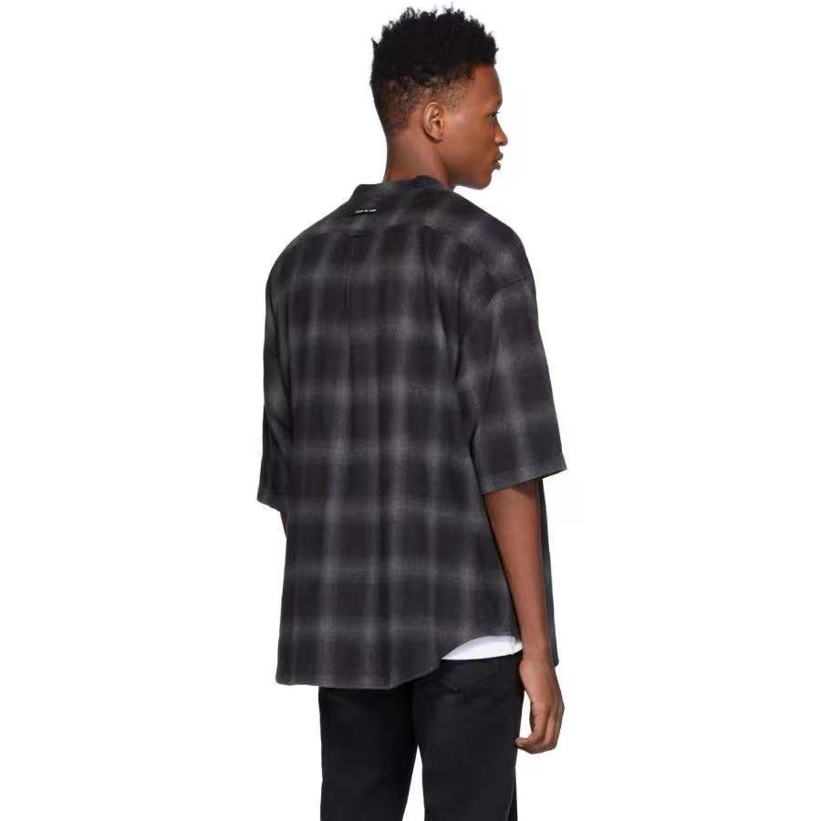 FEAR OF GOD FOG Season 6 Mainline Henry Collar Half Open Button High Street Loose Short Sleeve Plaid Shirt