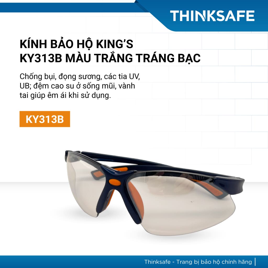 Kính bảo hộ đa năng Kings ky313B chống chói, chống bụi, chống tia UV Mắt kính đi đường, bảo vệ lao động - THINKSAFE