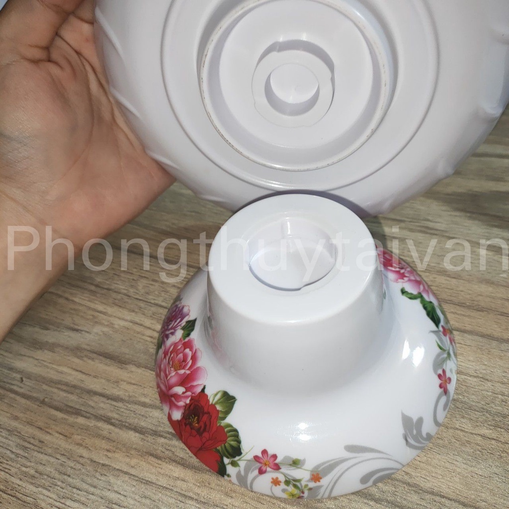 Dĩa trái cây mica Hoa Mẫu đơn15cm, 17cm