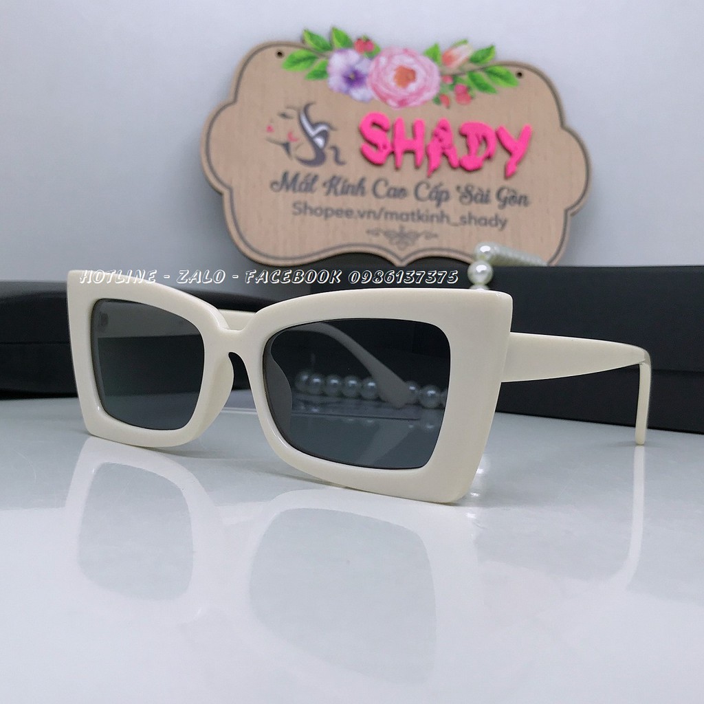 Mắt Kính Nữ V Vuông Mắt Mèo Đen Gọng Trắng Full Box | Shopee Việt Nam