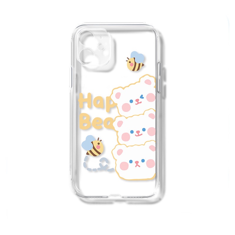 Ốp Điện Thoại Mềm Trong Suốt Hình Gấu Vui Nhộn Cho iPhone X XR Xs Max 7 8 Plus 11 12 13 14 Pro Max 13 Mini SE 2022 SE 2020