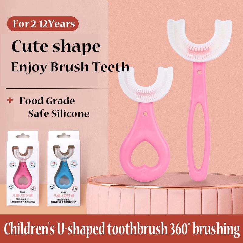 Bàn Chải Đánh Răng Silicone 360 Độ Hình Chữ U Cho Bé