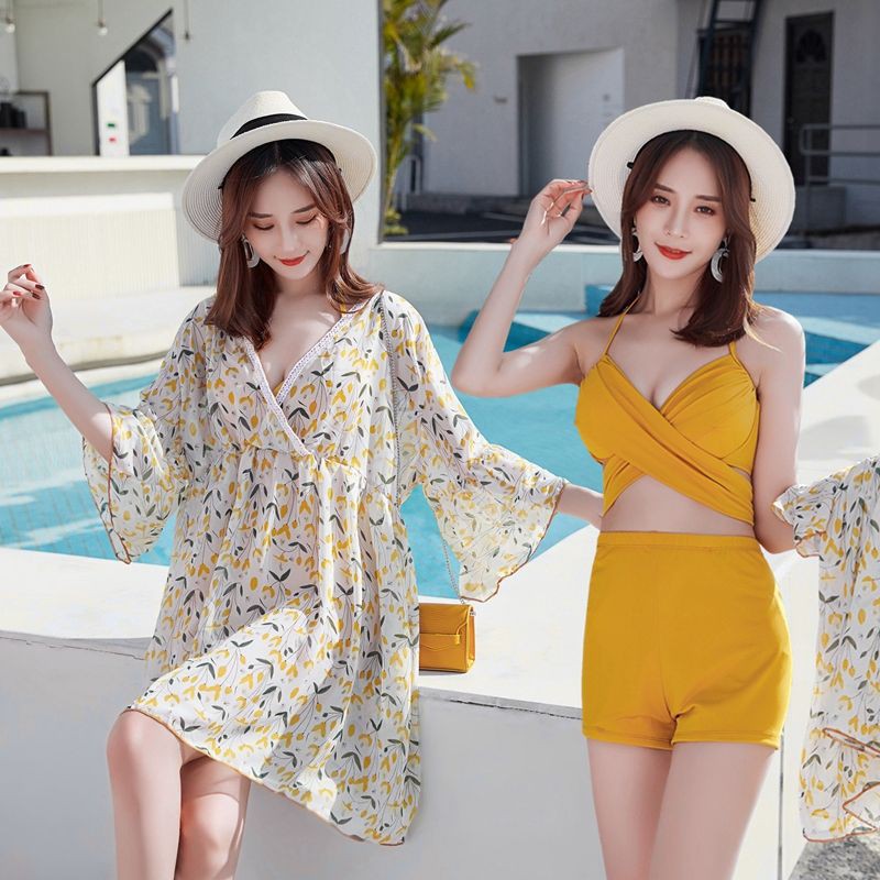 quần bơi nữÁo tắm nữ size lớn cho người béo mm che bụng và ngực to mỏng bikini ba mảnh hở hang bảo bối hot xuân 2018 .