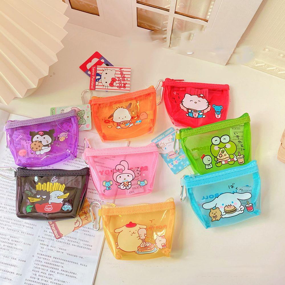 Túi Đựng Tiền Xu / Mỹ Phẩm Trong Suốt Họa Tiết Cinnamoroll Nhiều Màu Dễ Thương