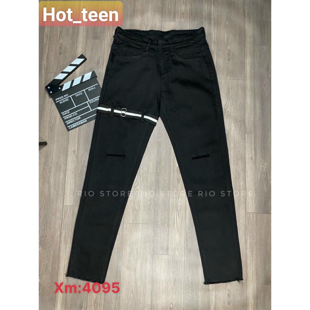 Quần jean nam xanh rách gối cá tính, đậm phong cách trẻ trung 19031