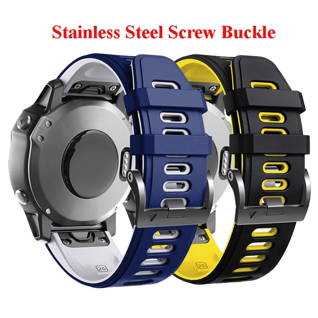 Dây Đồng Hồ Bằng Silicone Chống Thấm Nước Chất Lượng Cao 26mm 22mm Cho Garmin Fenix 7 7X 6 6X Pro 5 5X Plus 3 3hr 2 Forerunner 965 955 945 935 Epix Gen 2