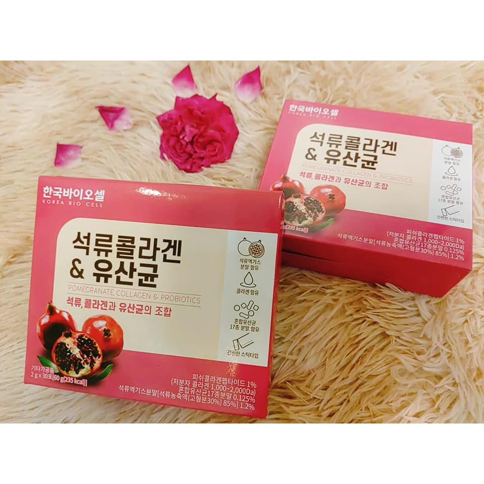 [BÁN SỈ]  Bột Collagen Uống Lựu Đỏ Bio Cell Hàn Quốc 10 HỘP