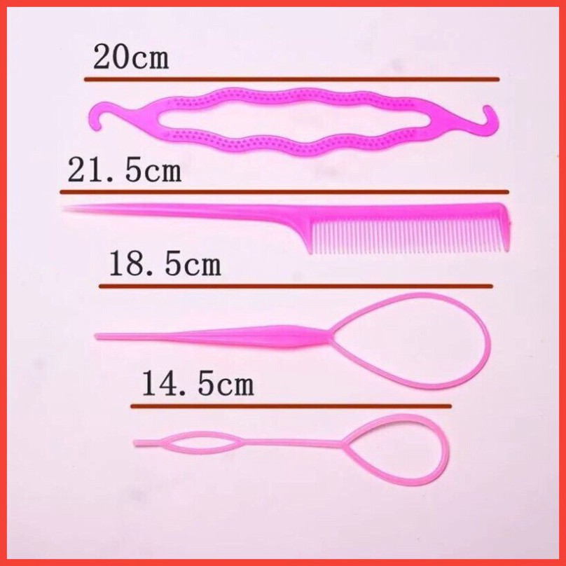 Dụng cụ làm tóc chải tóc 4 món giá rẻ siêu tiện lợi
