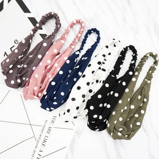 Băng Đô Turban Họa Tiết Chấm Bi Vừa Dễ Thương Chất Voan Lạnh Thích Mê Ly ^^