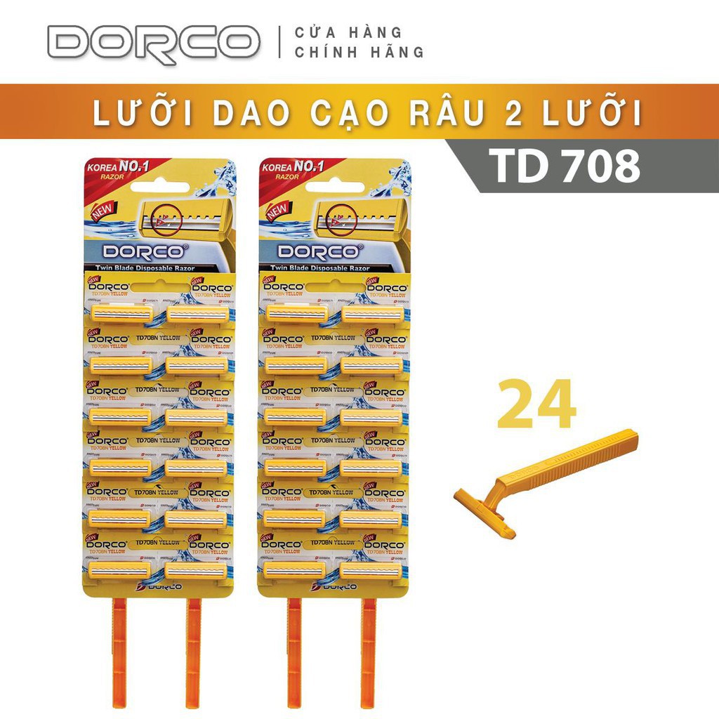 12 cái dao cạo râu dùng 1 lần DORCO dùng khi du lịch