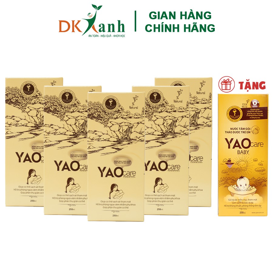 Combo 5 xông hơ vùng kín Yaocare Mama tặng 1 Tắm bé thảo dược Yaocare Baby - Hàng công ty DK Pharma