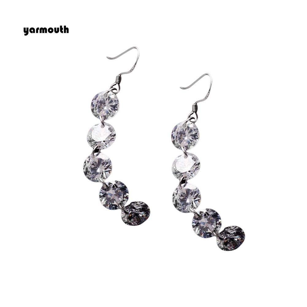 Hoa Tai Dáng Dài Đính Đá Nhân Tạo Thời Trang