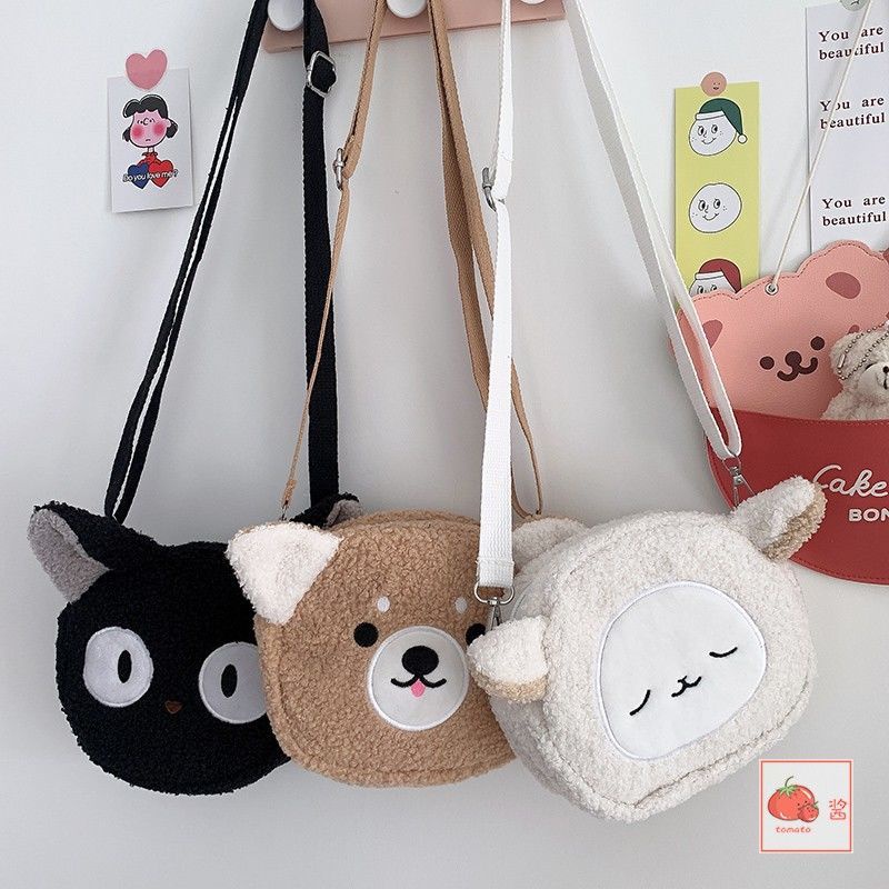 Túi đeo chéo hình búp bê bằng len cừu dễ thương thời trang 2020 cho nữ