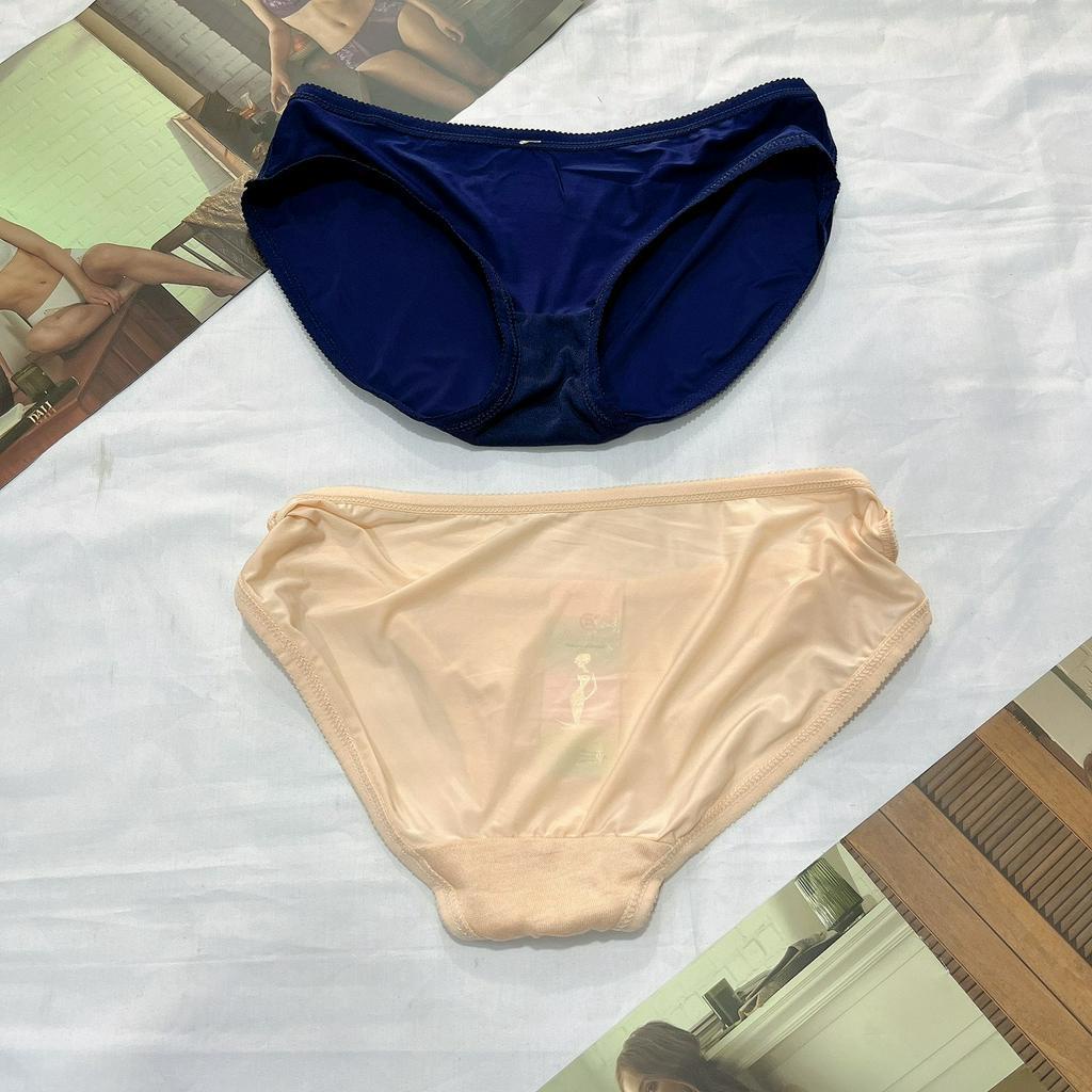 Quần lót nữ thun lạnh trơn cạp thấp lưng chất liệu mềm mịn thoáng mát size 40kg-55kg
