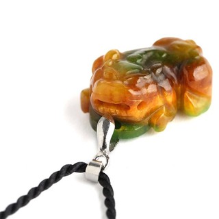 Mặt tỳ hưu như ý, ngọc tứ quý 2,8 x 1,8 x 1 cm (Tặng kèm dây đeo)