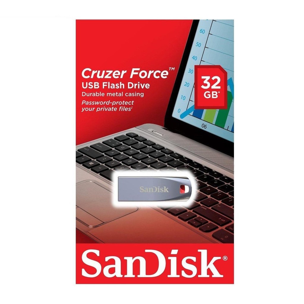 USB 2.0 Sandisk Cruzer Force CZ71 32GB (Bạc)