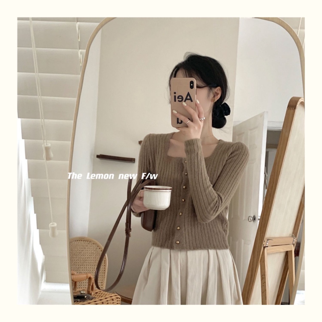 Áo cardigan ZHELIHANGFEI vải dệt kim tay dài dáng ôm thời trang dành cho nữ