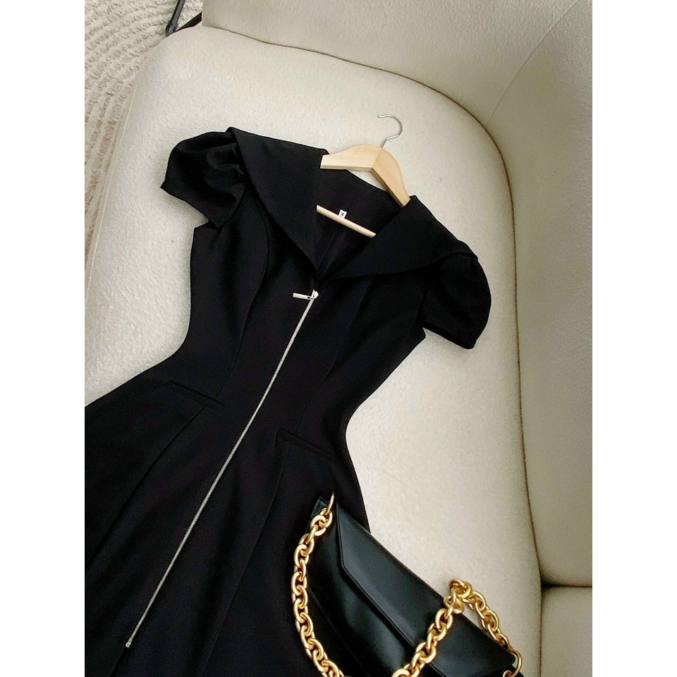 Đầm CỔ V XẺ Sâu Khoá Kéo Tay Ngắn Ôm Eo, Váy Dự Tiệc Sang Trọng Thiết Kế Chuẩn Form Cao Cấp- MIRA Fashion