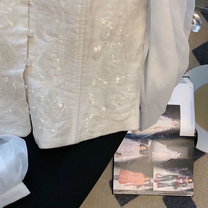 Áo Sơ Mi Chiffon Tay Dài Phong Cách Thời Trang Retro Pháp Dành Cho Nữ  tao bao