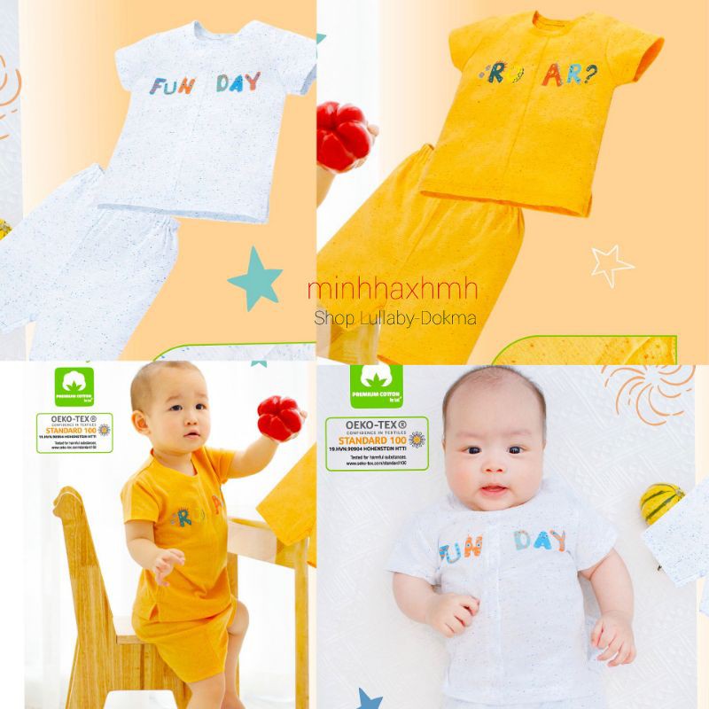 [Lullaby 2021] Bộ BÉ TRAI cộc tay can trước cao cấp (Sz 6m-4y)