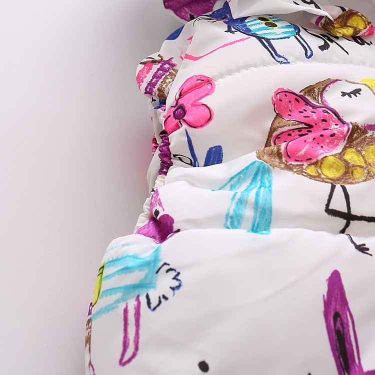 Áo khoác không tay có nón in họa tiết hoạt hình dễ thương thời trang mùa đông cho bé gái từ 6 tháng - 3 tuổi