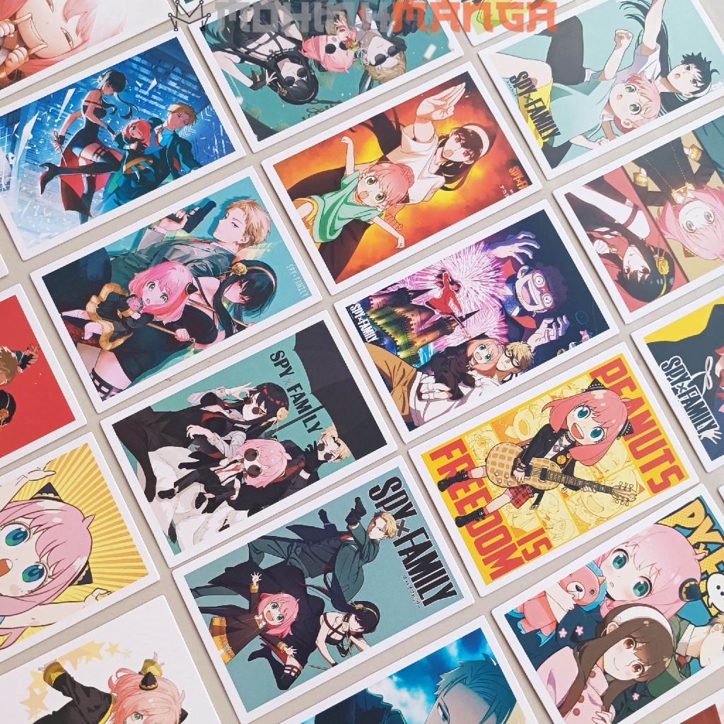 Poster card hộp 30 thẻ truyện Spy X Family in rất đẹp Gia đình điệp viên lomo Loid Forger Yor Forger Anya Forger