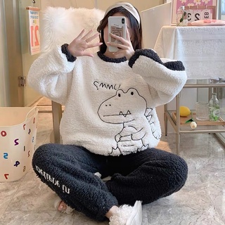 Đồ bộ lông khủng long trắng cực cute SALE SIÊU RẺ