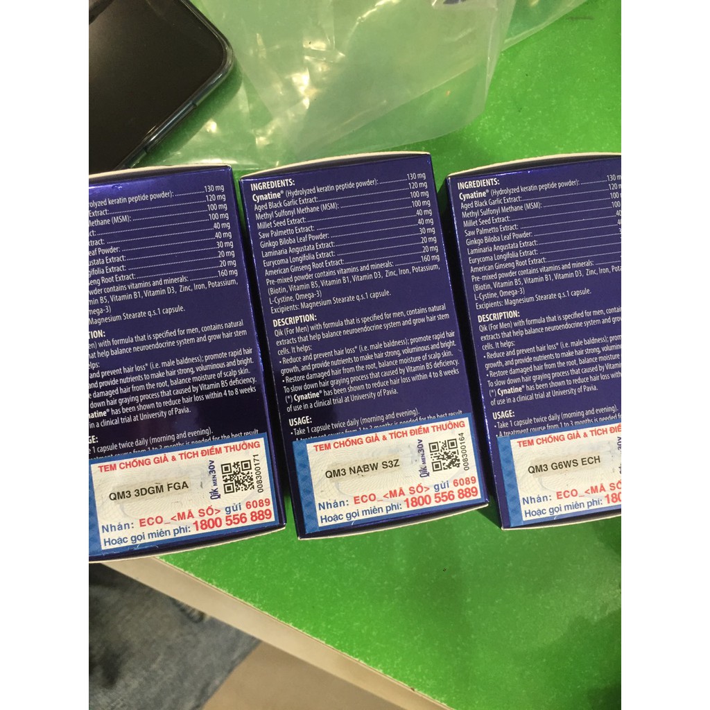 QIK HAIR FOR MEN Cải thiện tình trạng rụng tóc, kích thích mọc tóc cho nam ( Hàng chính hãng có tem chống hàng giả) | BigBuy360 - bigbuy360.vn