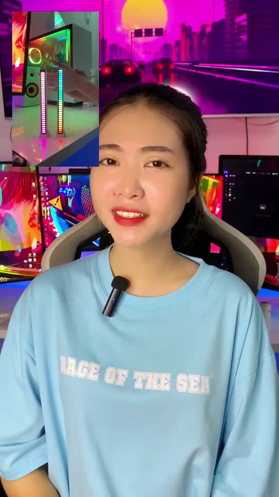 Thanh đèn Led RGB nháy theo nhạc, cảm biến âm thanh siêu nhạy, có chân đế trang trí bàn làm việc | BigBuy360 - bigbuy360.vn