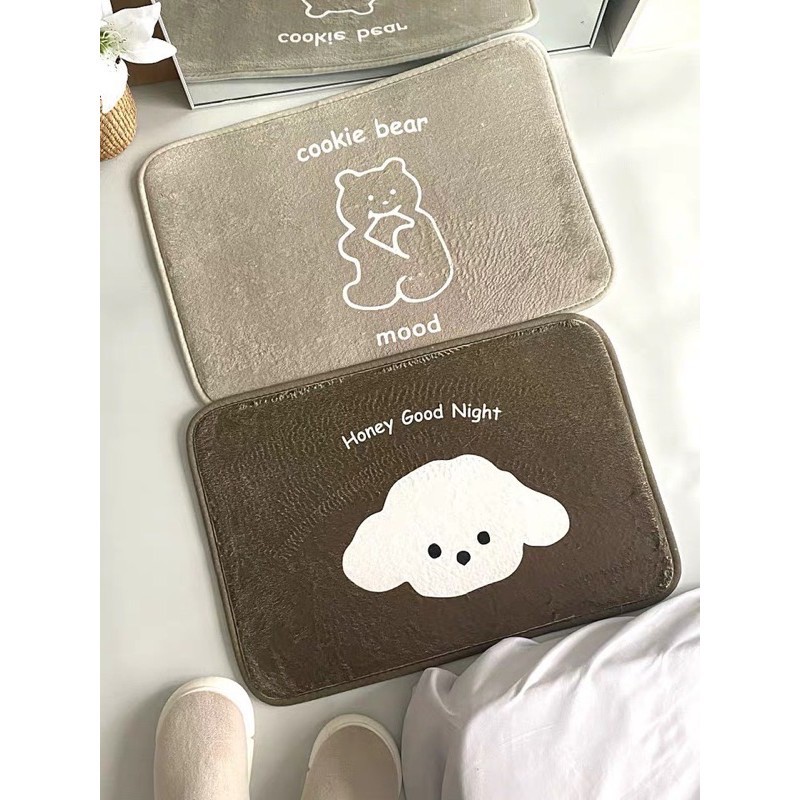 Thảm lau chân Gấu siêu thấm nước phong cách Hàn Quốc.