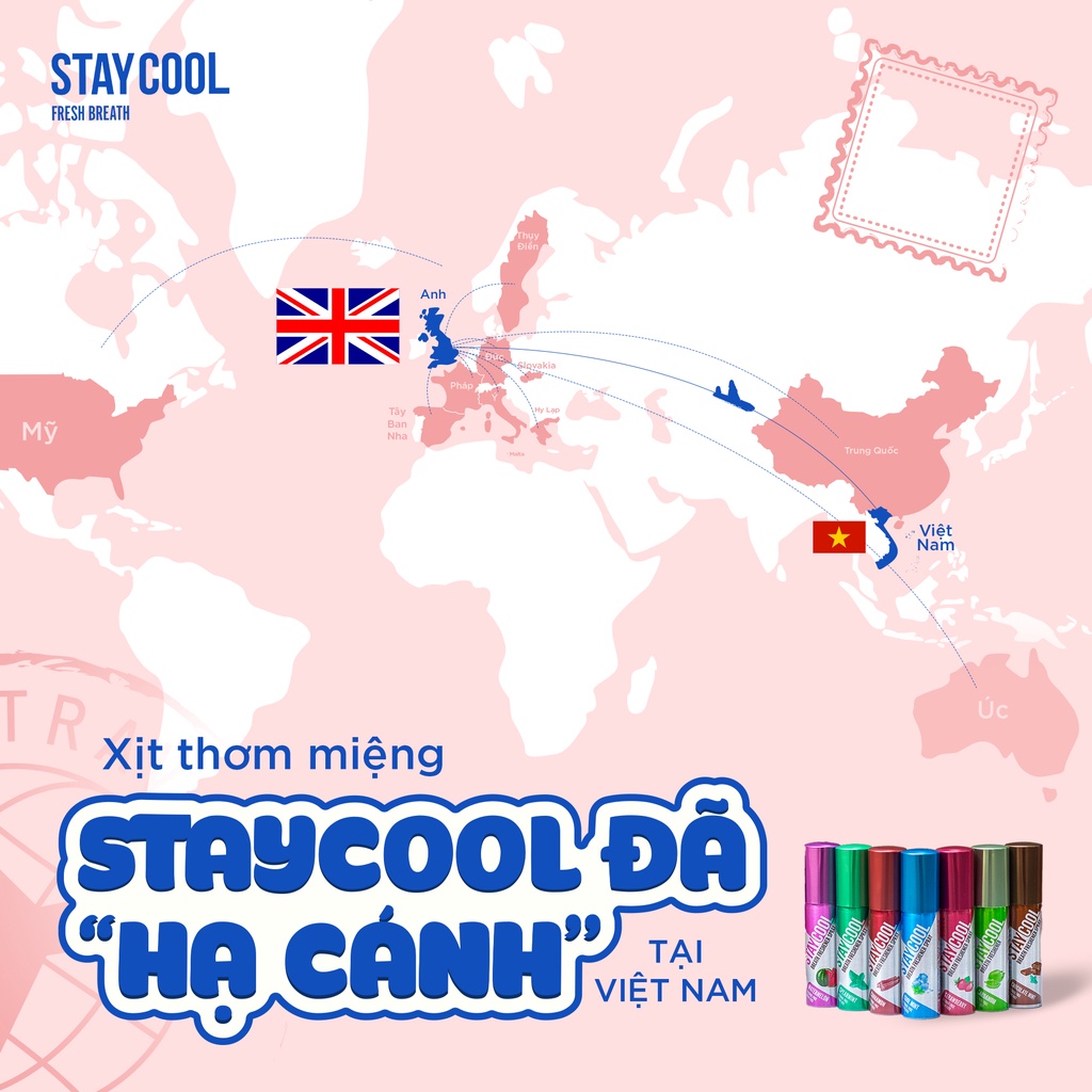 Xịt thơm miệng STAYCOOL vị Bạc hà húng