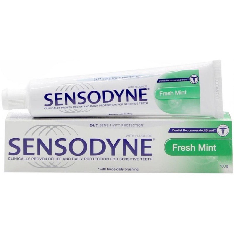 Kem đánh Răng sensodyne fresh mint trắng răng giảm ê buốt