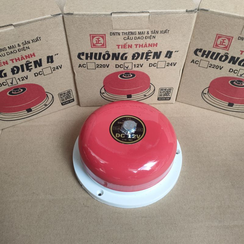 Chuông báo động báo cháy loại 4 inch DC 12V đời mới mã C15-901 Tiến Thành hàng Việt Nam