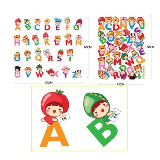  Decal dán tường, tranh chi tiết sẵn keo bóc dán bảng chữ cái em bé hoa quả LC6002