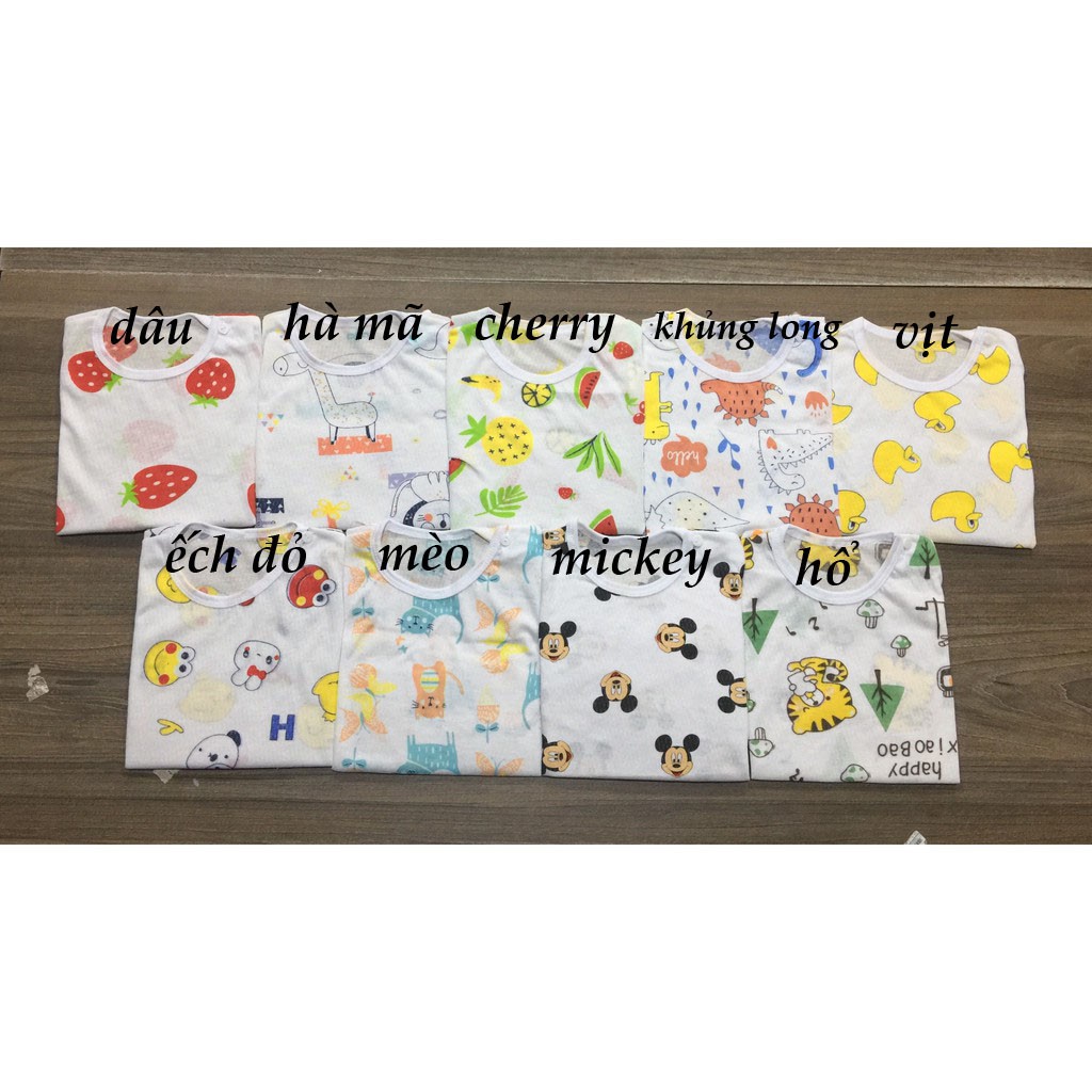 Bộ quần áo trẻ em cotton thông hơi tản nhiệt khuy vai cho bé (HN 271)