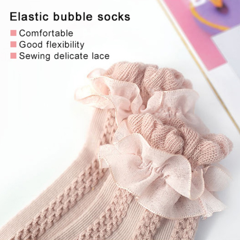 Vớ Cotton Mềm Phối Ren Kiểu Công Chúa Dễ Thương Cho Bé Gái