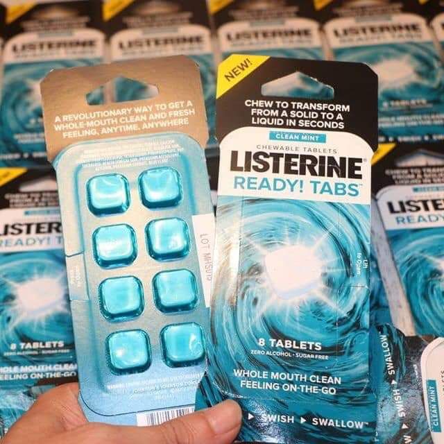 Viên ngậm thơm miệng tức thì Listerine Ready Tabs vỉ 8 viên