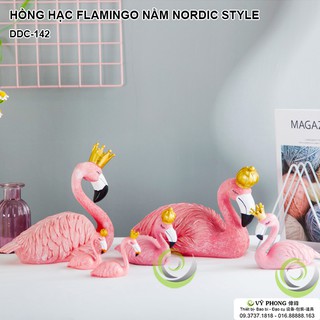 TƯỢNG HỒNG HẠC FLAMINGO NẰM KING & QUEEN NORDIC TRANG TRÍ ĐẠO CỤ CHỤP ẢNH DDC-142a,b,c